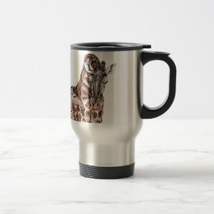 Mother Giraffe with Baby Giraffe Travel Mug