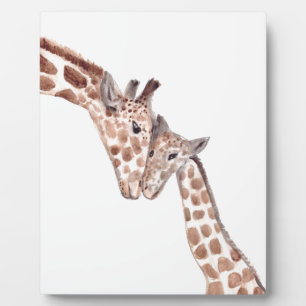 Mother giraffe with baby plaque