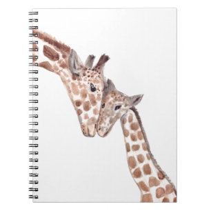 Mother giraffe with baby spiral notebook