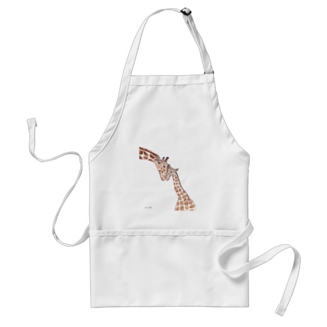 Mother giraffe with baby standard apron (Front)