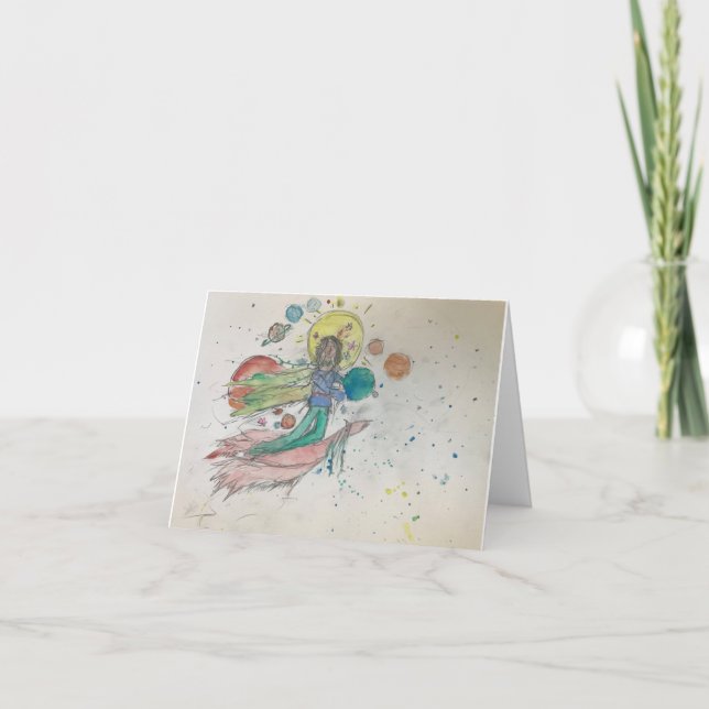 Mother God Riding a Phoenix (Greeting Card) Thank You Card (Front)