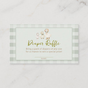 Mother Goose and Gosling Baby Shower Diaper Raffle Enclosure Card
