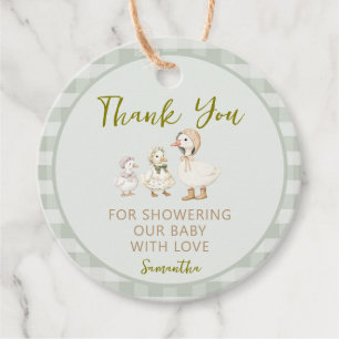 Mother Goose and Gosling Baby Shower Favour Tags