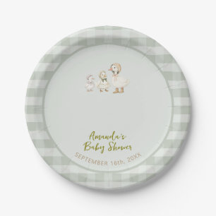 Mother Goose and Gosling Baby Shower Paper Plate