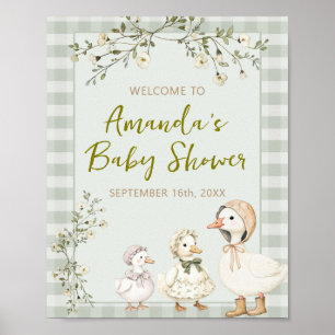 Mother Goose and Gosling Baby Shower Welcome Poster