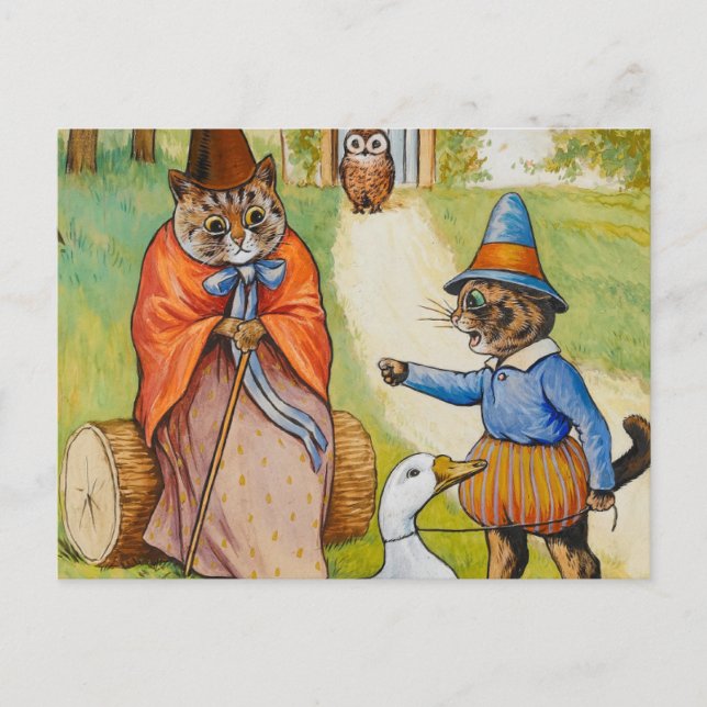Mother Goose at Home by Louis Wain Postcard (Front)