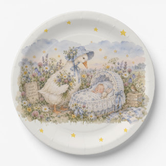 Mother Goose Baby Cradle Baby Shower Paper Plate