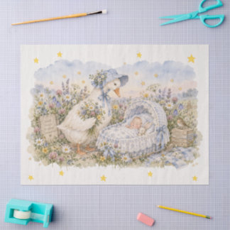 Mother Goose Baby Cradle Baby Shower Tissue Paper