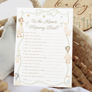 Mother Goose Baby Shower Who Knows the Mummy Best  Invitation