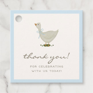 Mother Goose Blue Baby Shower Thank You Favour Tag