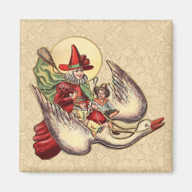 Mother Goose Child Antique Illustration Magnet (Front)
