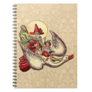 Mother Goose Child Antique Illustration Spiral Notebook