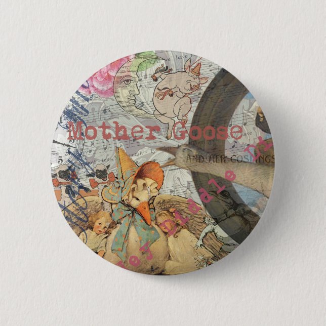 Mother Goose Nursery Rhyme Fairy Tale 6 Cm Round Badge (Front)