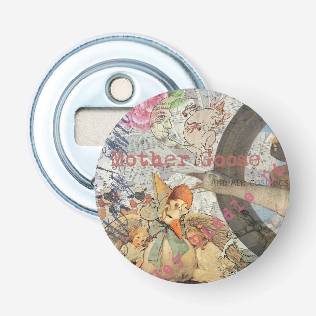 Mother Goose Nursery Rhyme Fairy Tale Bottle Opener (Front)