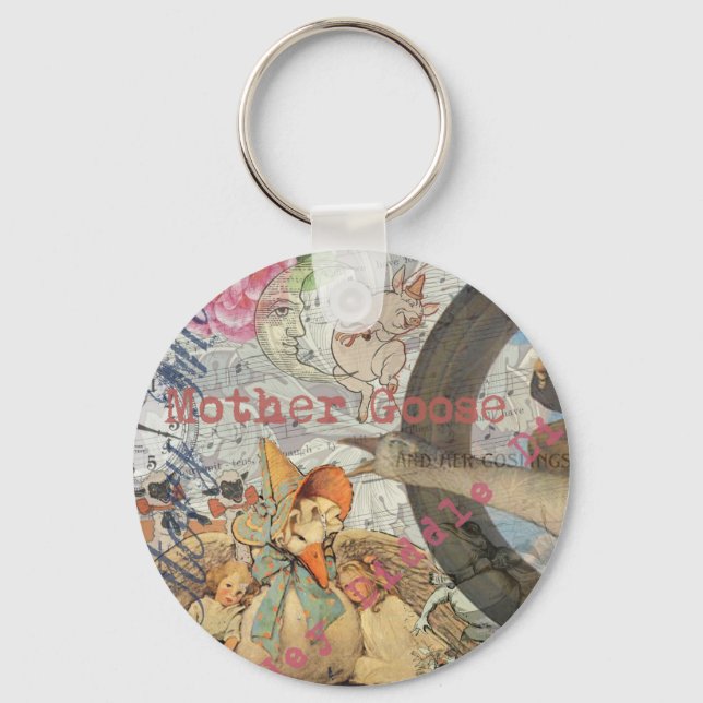 Mother Goose Nursery Rhyme Fairy Tale Key Ring (Front)