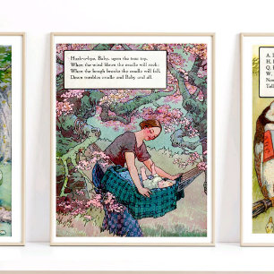 Mother Goose Nursery Rhyme Hush A Bye Baby Nursery Poster