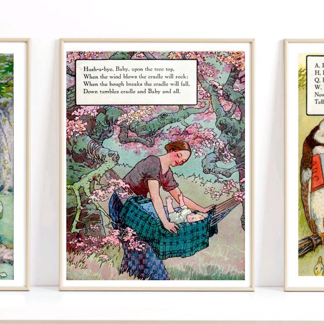 Mother Goose Nursery Rhyme Hush A Bye Baby Nursery Poster (Creator Uploaded)
