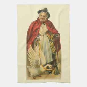 Mother Goose Vintage Victorian Story Book Tea Towel