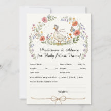 Mother Goose Wildflower Baby Predictions Card