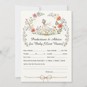 Mother Goose Wildflower Baby Predictions Card