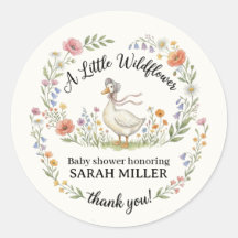 Mother Goose Wildflower Baby Shower Favour Sticker