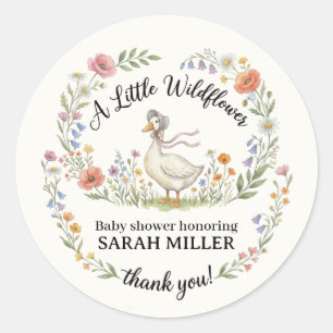 Mother Goose Wildflower Baby Shower Favour Sticker