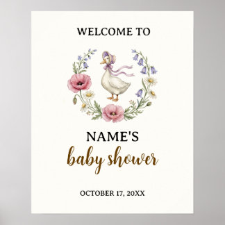 Mother Goose Wildflower Baby Shower Welcome Sign