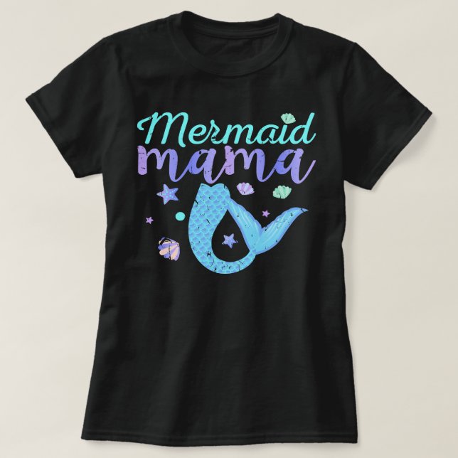 Mother Grandma Mermaid Mama Birthday Party Outfit2 T-Shirt (Design Front)