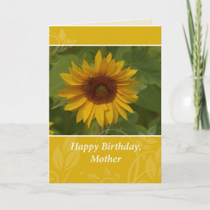 Mother Happy Birthday with Golden Sunflower Card