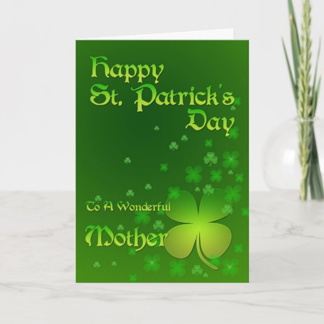 Mother, Happy St Patrick's day card (Front)