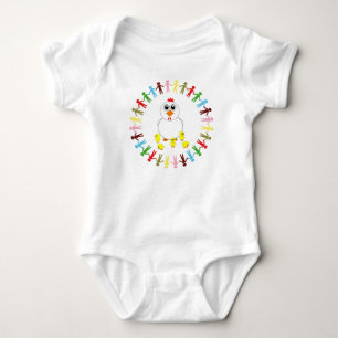 MOTHER HEN AND BABY CHICKS BODYSUIT