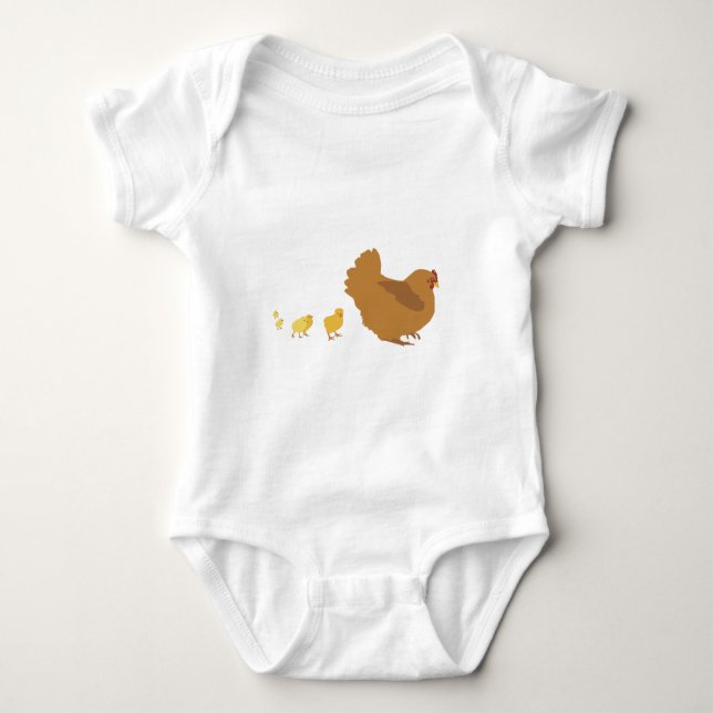 Mother Hen and Chicks Baby Bodysuit (Front)