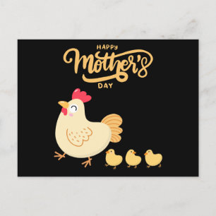 Mother Hen And Her Chicks Drawing Mother's Day Postcard