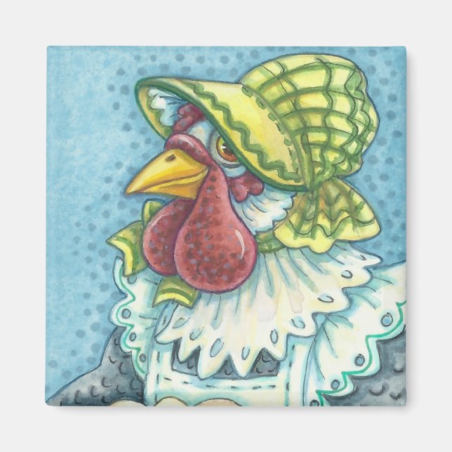 Mother Hen, CHICKEN FARM MAGNET Square * Customise (Front)