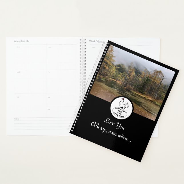 Mother Hen Nesting on a Monogram Egg Photo Planner (Display)