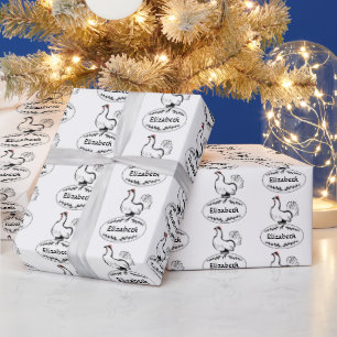 Mother Hen Nesting on Monogram Egg Wrapping Paper