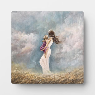 Mother holding daughter art, office or home decor plaque