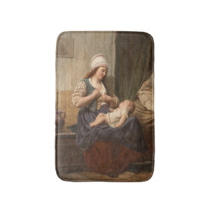 Mother Holding Her Child (by Rudolf Jordan) Bath Mat