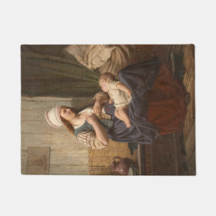 Mother Holding Her Child (by Rudolf Jordan) Doormat