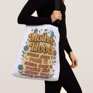 Mother Hood Retro Quote Vintage Flower Art Crossbody Bag