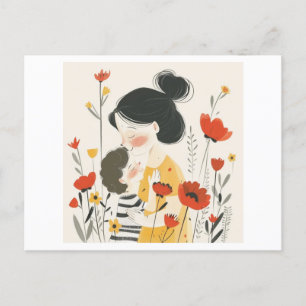 Mother Hugging her Son Postcard