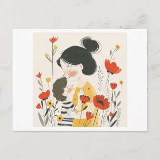 Mother Hugging her Son Postcard