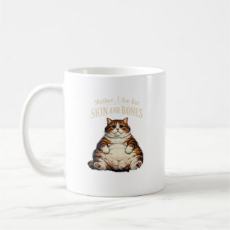 Mother, I Am But Skin and Bones – Funny Chubby Cat Coffee Mug