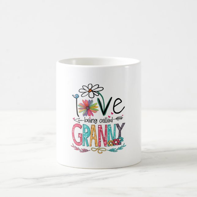 Mother I Love Being Called Granny Sunflower Birth Coffee Mug (Center)