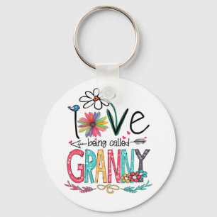 Mother I Love Being Called Granny Sunflower Birth Key Ring