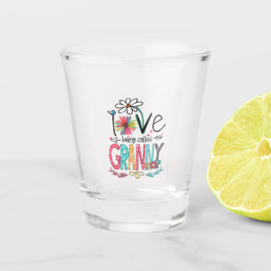 Mother I Love Being Called Granny Sunflower Birth Shot Glass