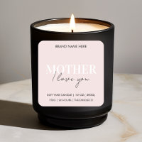 Mother I Love You Pink Elegant Candle