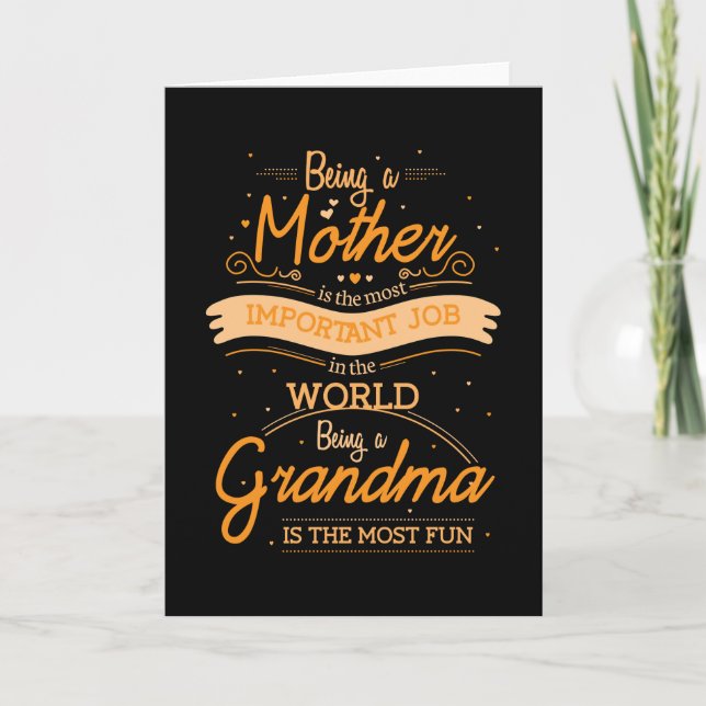 Mother Important Grandmother Having Fun Card (Front)
