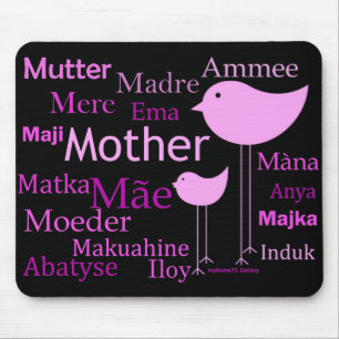 Mother in different languages mouse pad