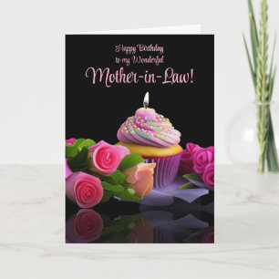 Mother In Law Birthday with Pink Roses Card